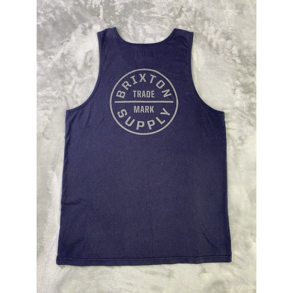 Brixton Oath Tank Top Mens L Navy Blue Summer Skate Casual Relaxed Fit